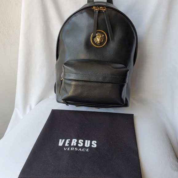 Versace Versus Black Backpack with Gold Hardware - Picture 12 of 15